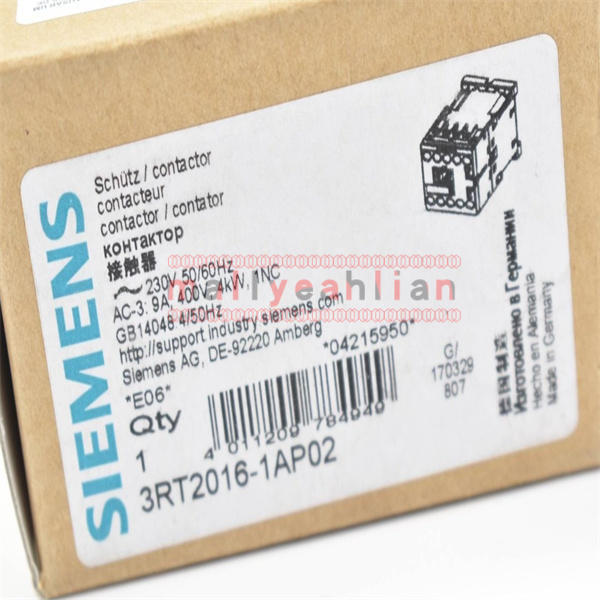 1PCS Siemens Contactor 3RT2016-1AP02 Brand new