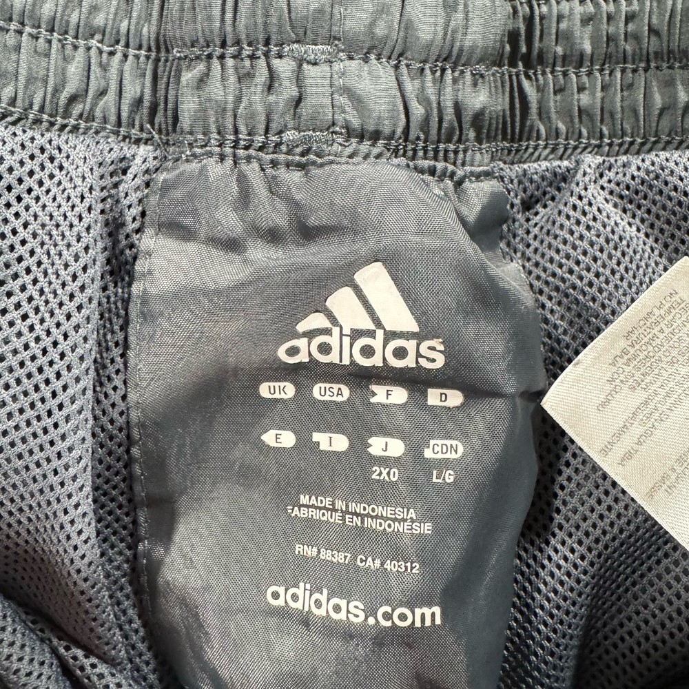 Vintage Adidas Track Pants Mens Large Black Gray Mesh Lined Windbreaker