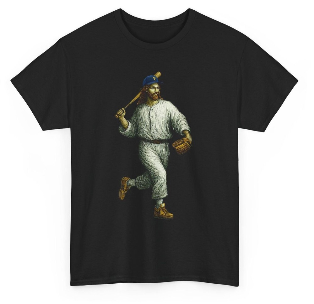 Jesus Christian Faith T-shirt - Artistic Sports Vintage Baseball Graphic Tee