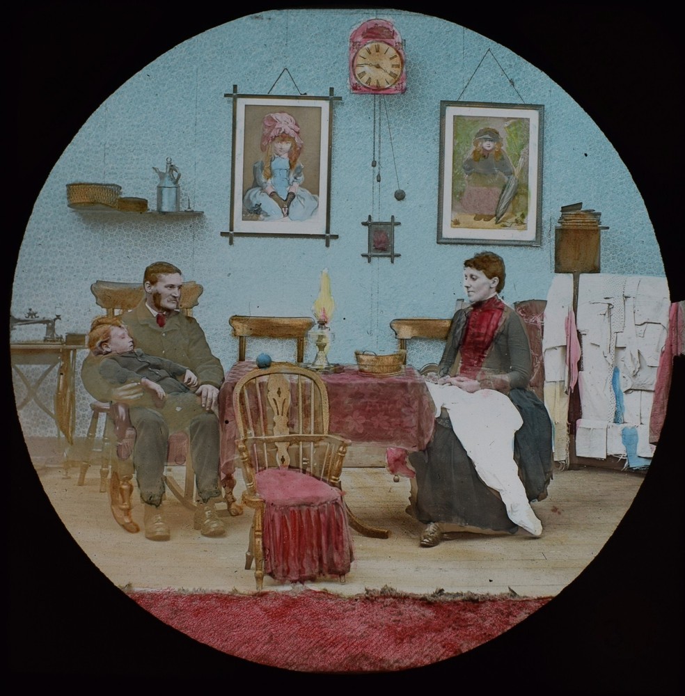 ANTIQUE Magic Lantern Slide THE SIGNAL BOX NO3 C1890 VICTORIAN PHOTO