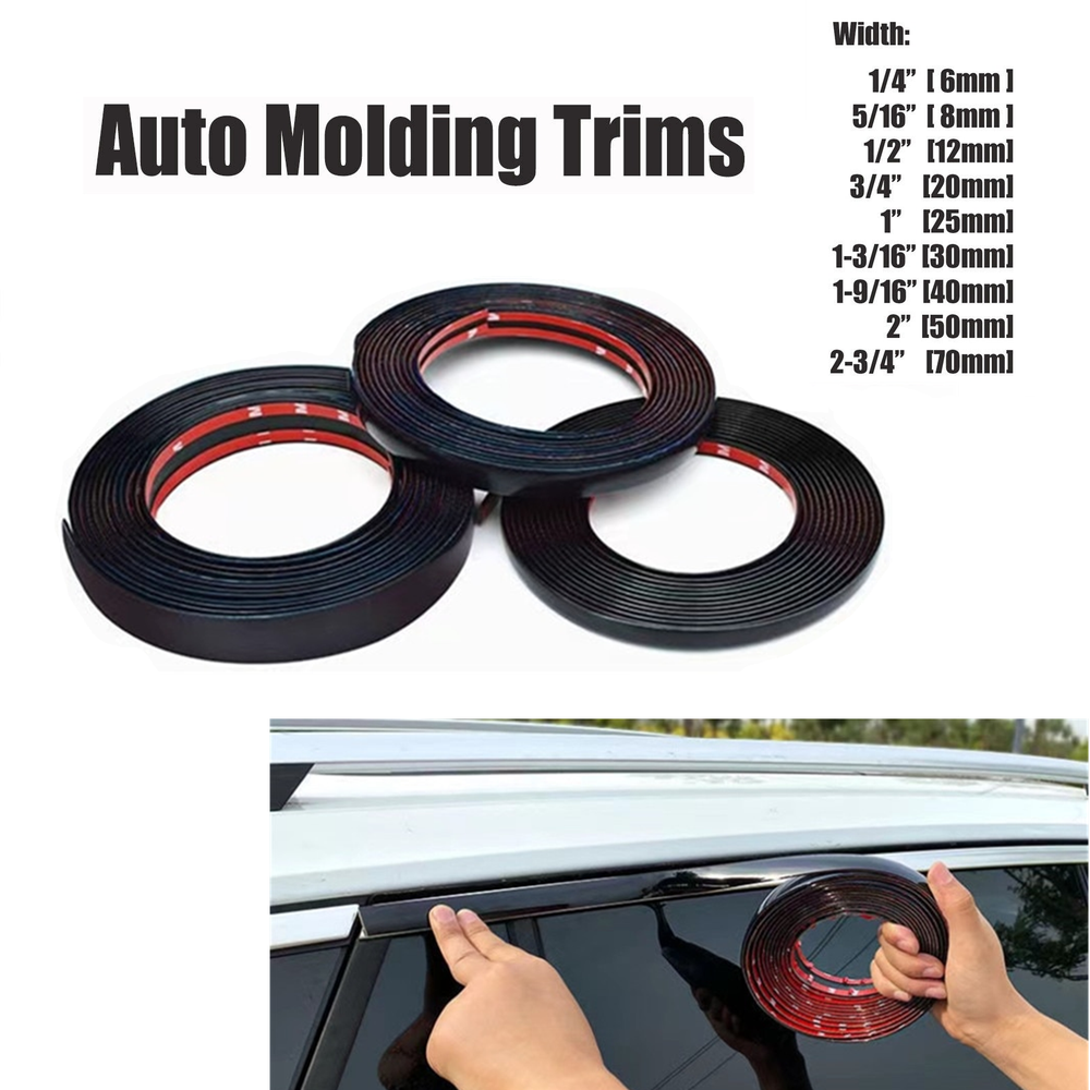 8mm-50mm For Ford Black Car Door Body Bumper Strip Exterior Molding Trim 9.8FT