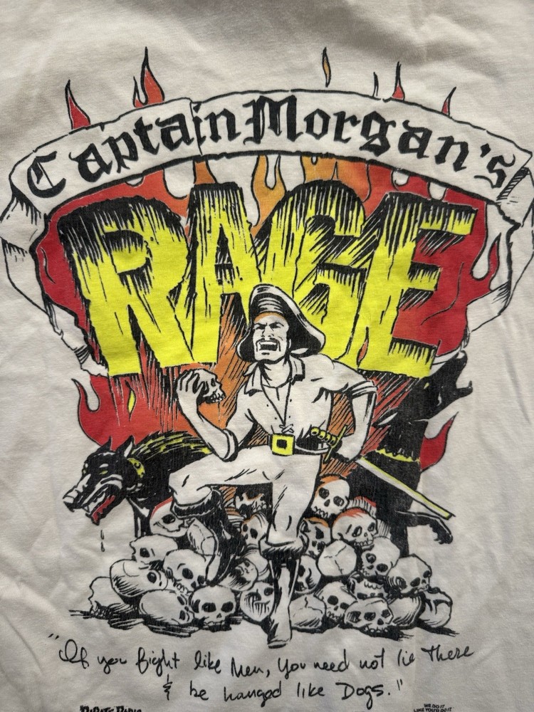 Vintage 90s Captain Morgan T Shirt White Size XL