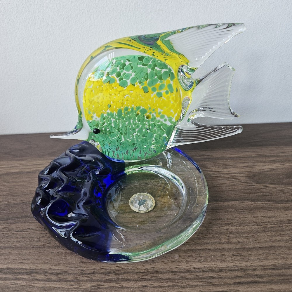 PartyLite Tropical Fish Art Glass Tealight Votive Candle Holder Aquarium Decor