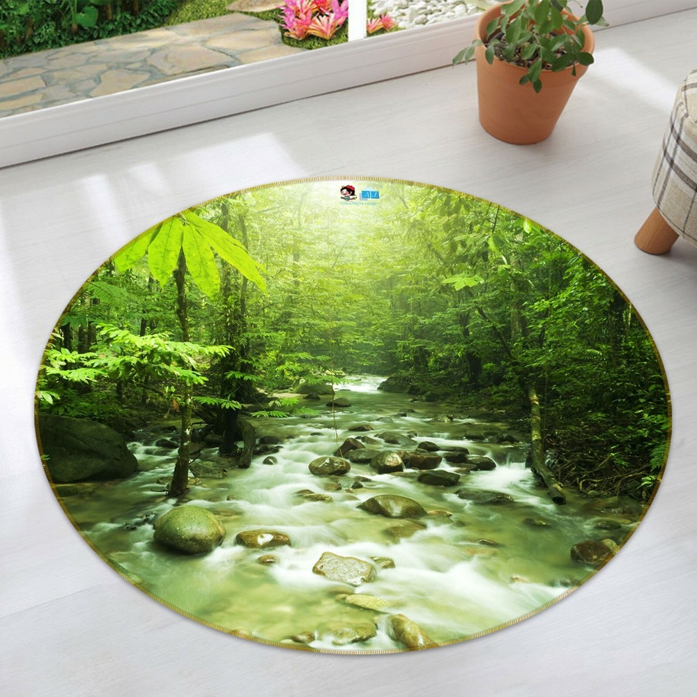 3D Woods Creek Stones NAO3808 Game Rug Mat Elegant Photo Carpet Mat Fay
