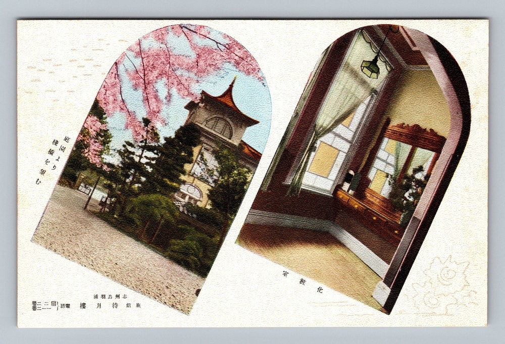 Japan- Tokyo Cherry Blossoms & Home Interior Postal Old Card PC Vintage Postcard