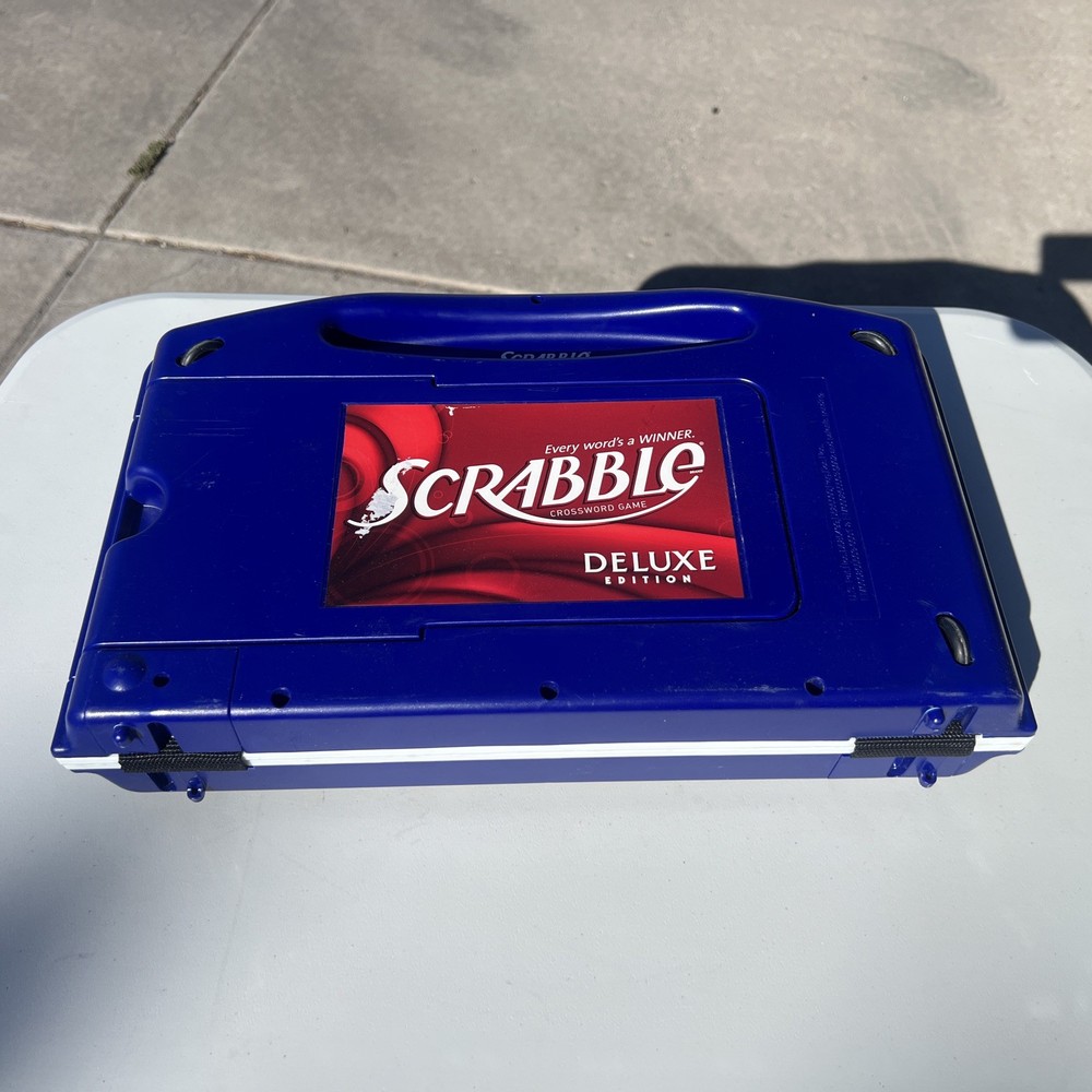 Scrabble Deluxe Edition Wheels Rotating Turntable Board Travel Case *Complete