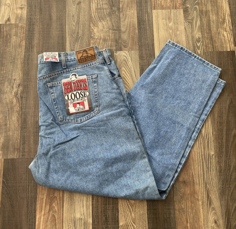 Ben Davis Jeans Denim (730) W42 L32 Made In USA Workwear Baggy Dead Stock