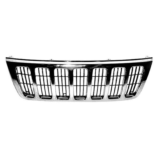 Grille For 1999-2003 Jeep Grand Cherokee Chrome Surround And Black Insert Panel