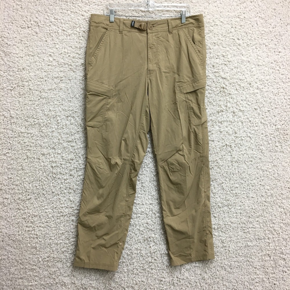 REI Coop Pants 36x32 Mens Khaki Cargo Belted Stretch Relaxed Fit Hiking Outdoor