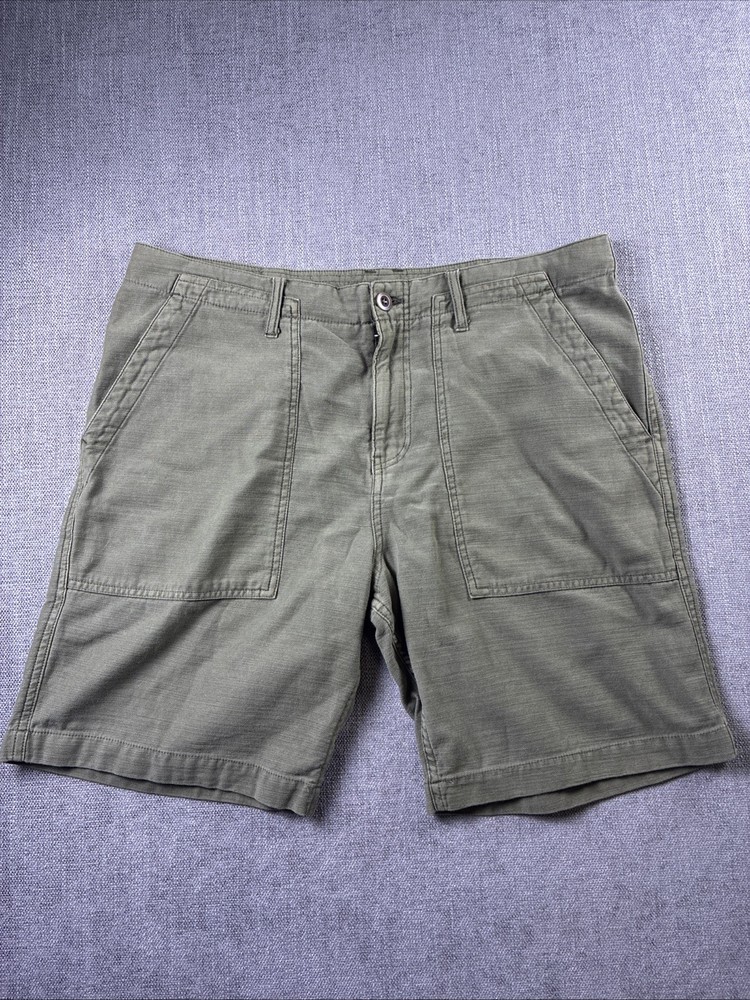 Lucky Brand Shorts Men’s 34 Military OD Green Boxy Hiking Camping Casual Skate