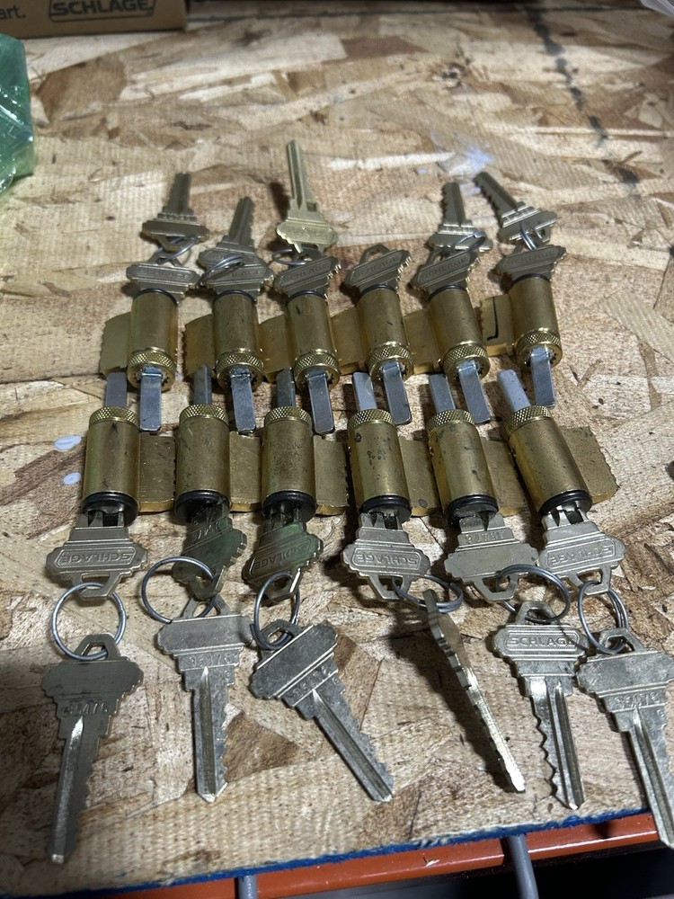 Schlage Lever Cylinder 716 Finish, C Keyway, 6 Pin Keyed LOT OF 12