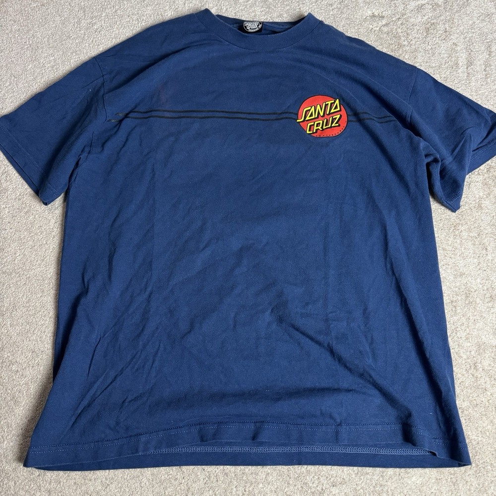 Santa Cruz Mens Crew Neck T Shirt Large No Size Label Blue