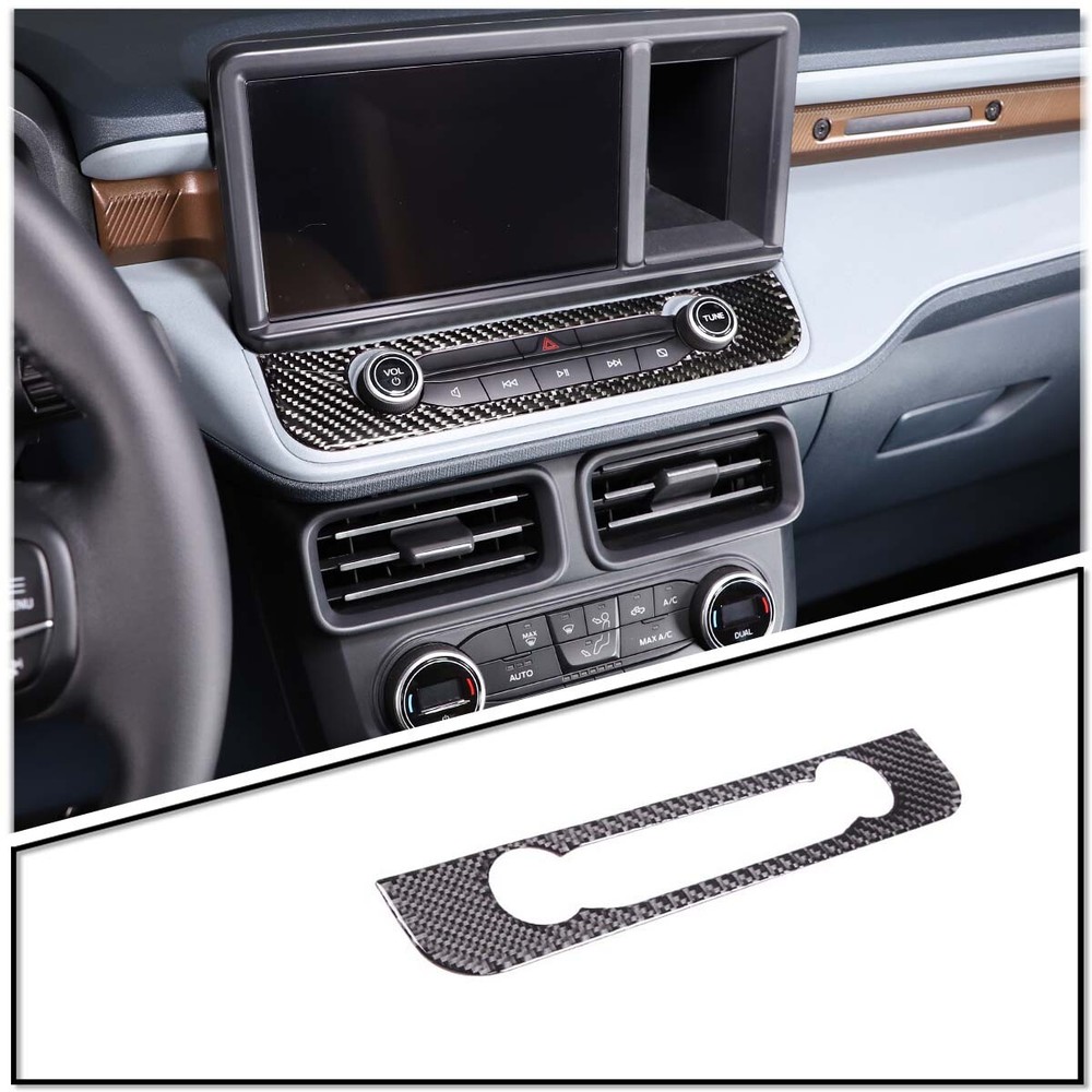 ABS Carbon Fiber Warning Light Switch Frame Trim for 2022+ Ford Maverick-image