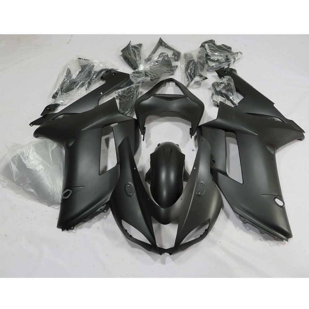Matte Black Bodywork Fairing Kit ABS Plastics For Kawasaki Ninja ZX6R 2007-2008