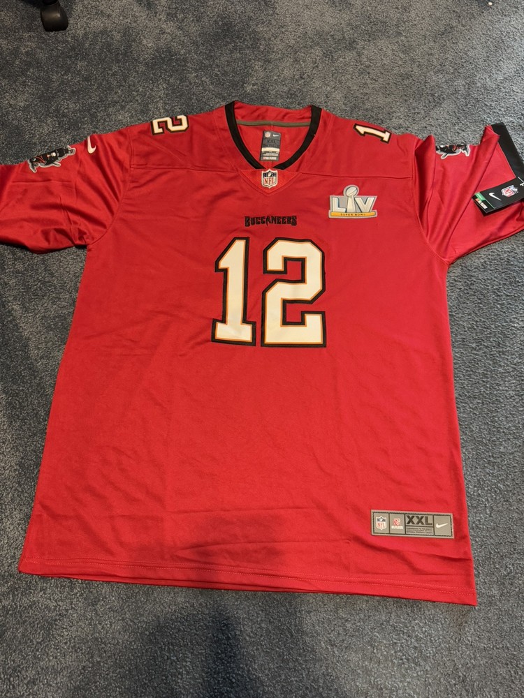 TOM BRADY Tampa Bay Buccaneers Nike Red Jersey Size XXL Super Bowl Patch