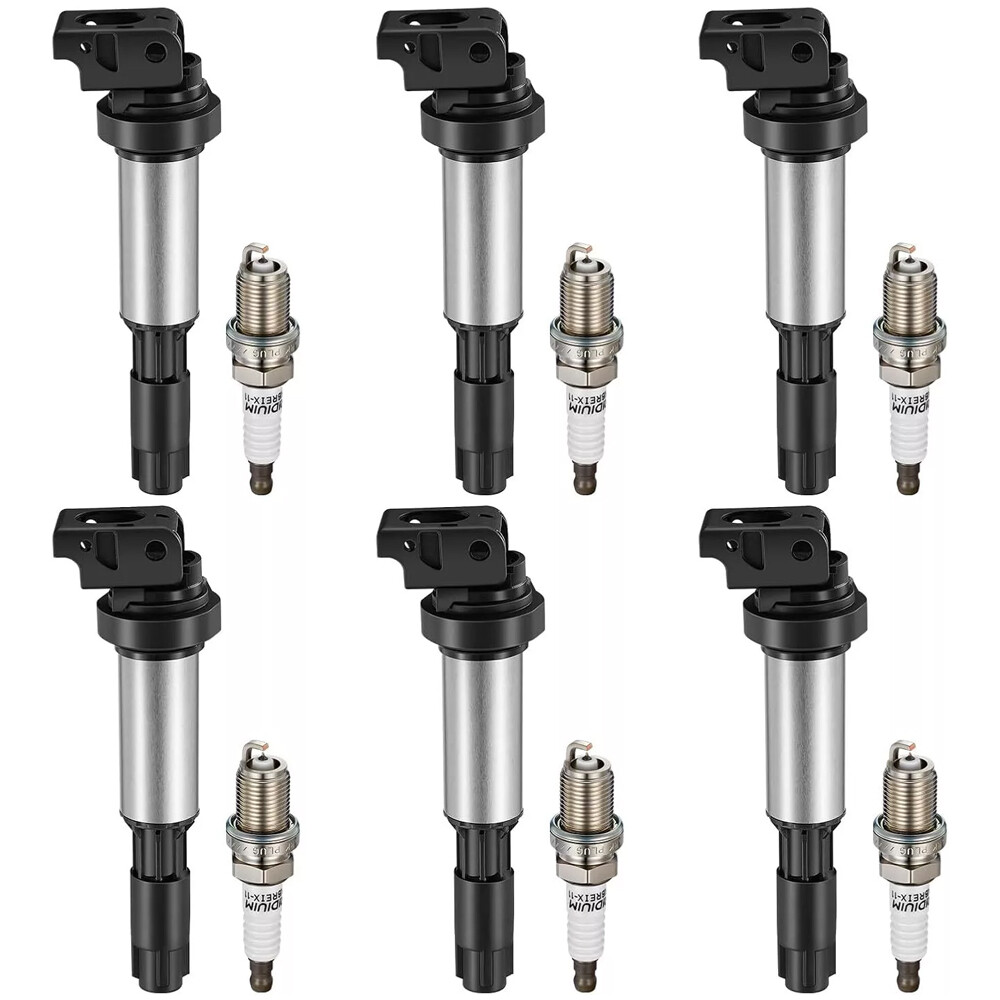 6X Ignition Coil + 6 Spark Plug For BMW 325i 328i 330i 530i X3 X5 X6 UF515 UF522