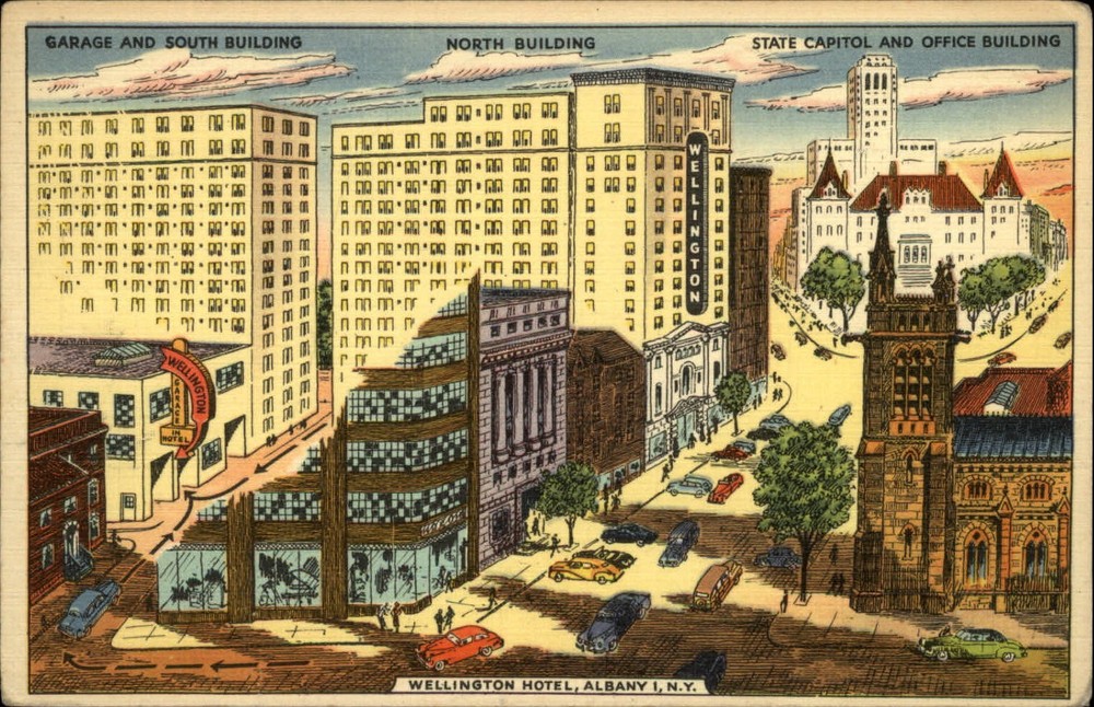 Wellington Hotel Albany New York vintage postcard z222