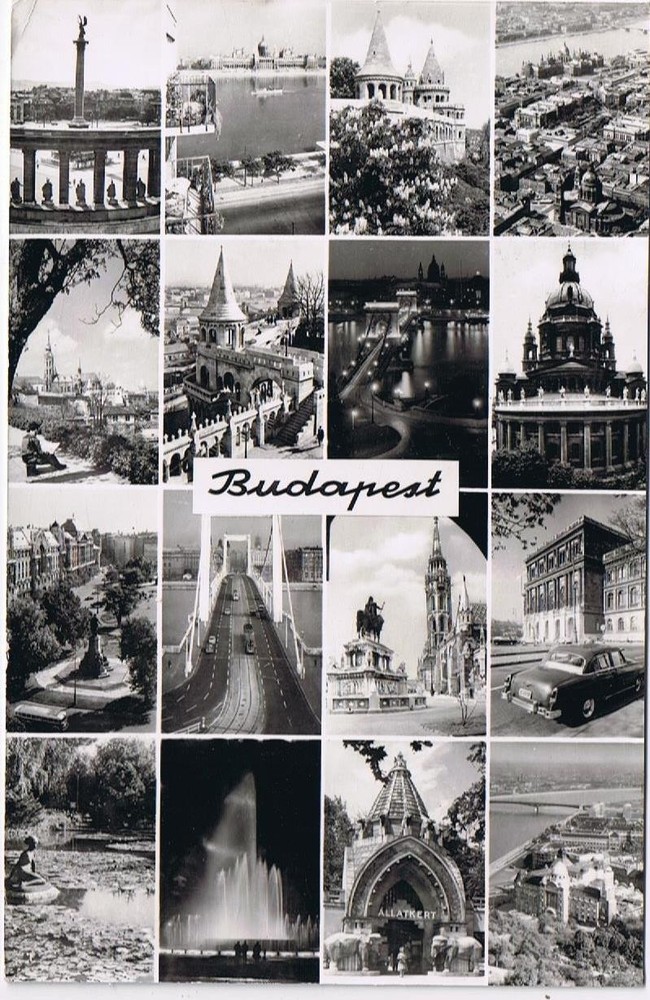 Hungary Postcard Budapest Multi View Castles Bridges City Scenes