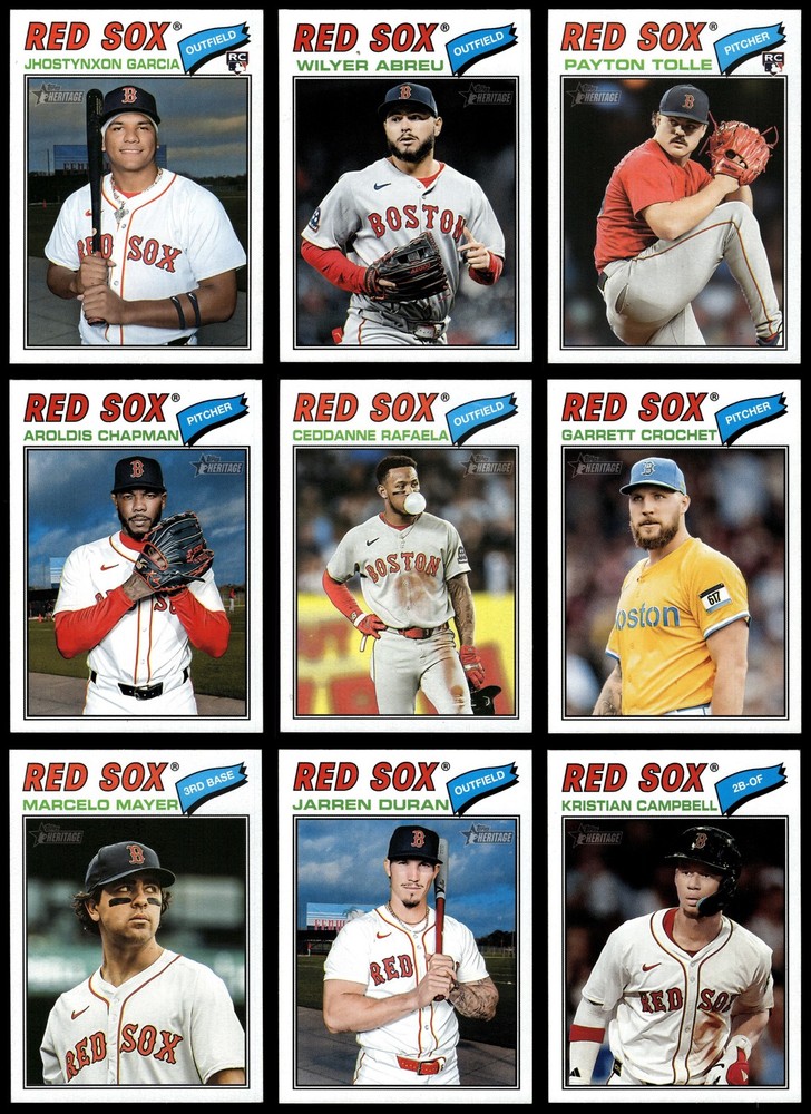 2026 Topps Heritage Red Sox Almost Complete Team Set 8 - NM/MT 7260906