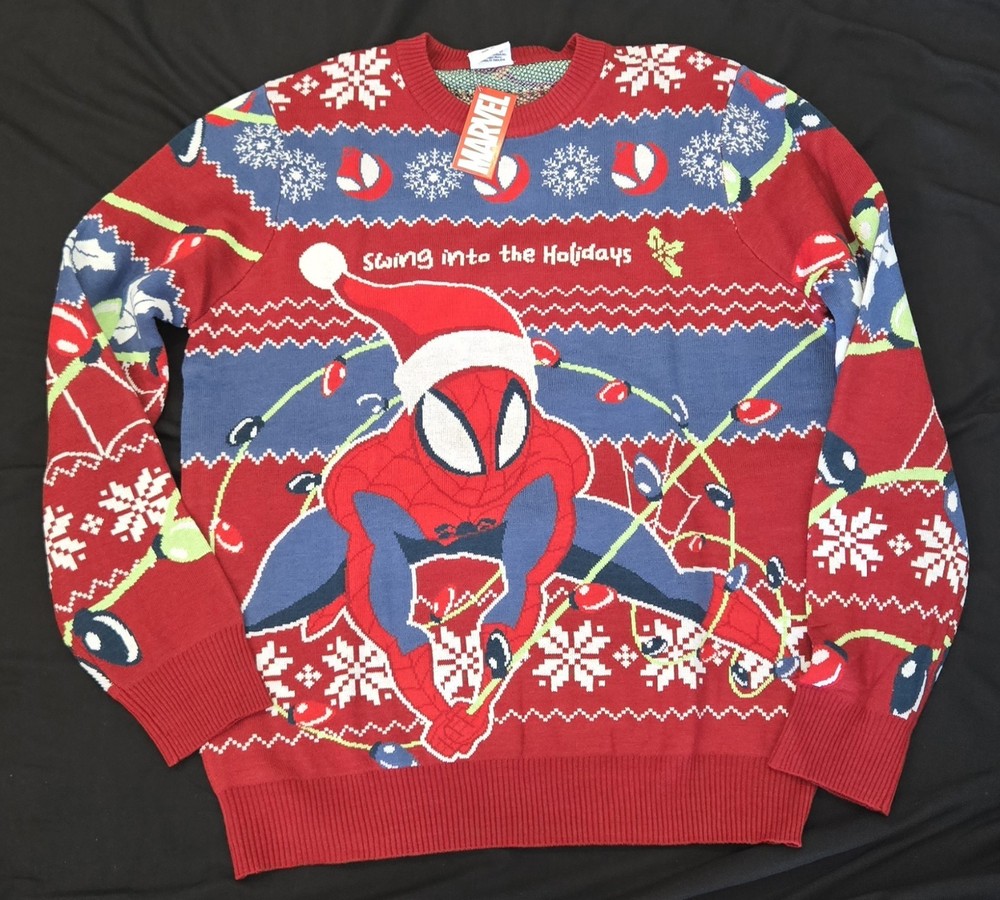 Geeknet Marvel Spiderman Adult Holiday Christmas Sweater Size XL