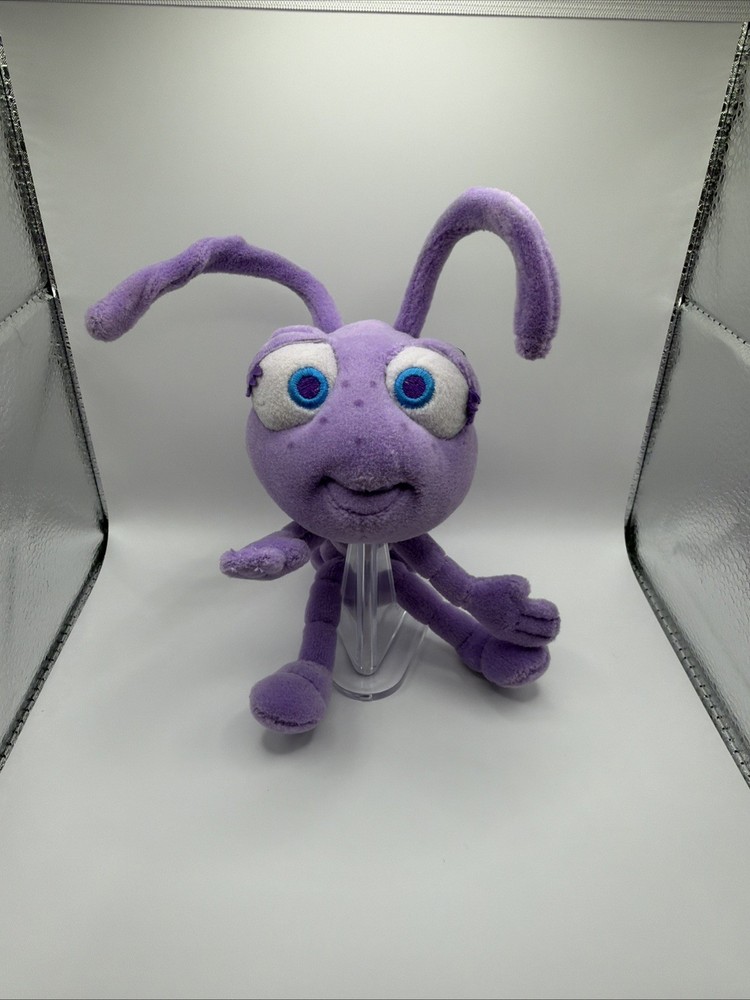 VTG Disney Store Dot Plush 8” A Bug’s Life 1998 BeanBag Toy Pixar Purple Ant HTF