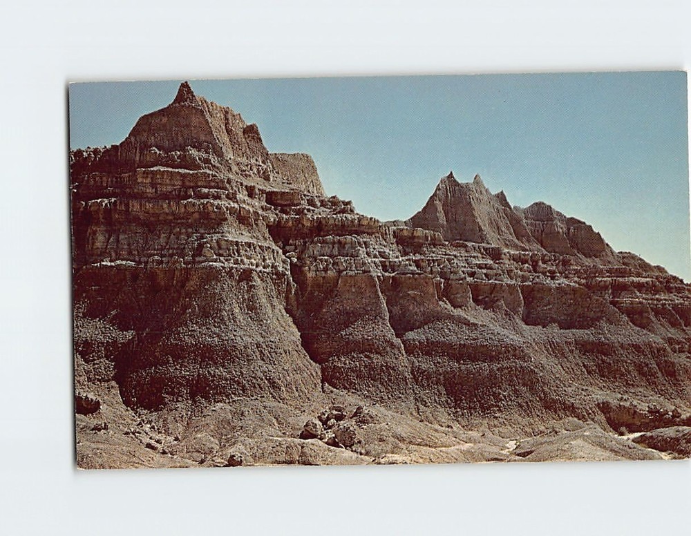 Postcard Unique Rock Formations Bad Lands National Monument South Dakota USA