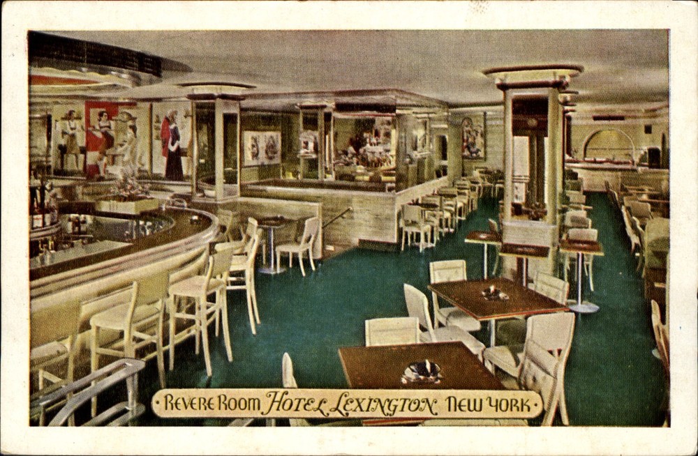 Hotel Lexington ~ Revere Room ~ New York City NY ~ 1920s vintage postcard