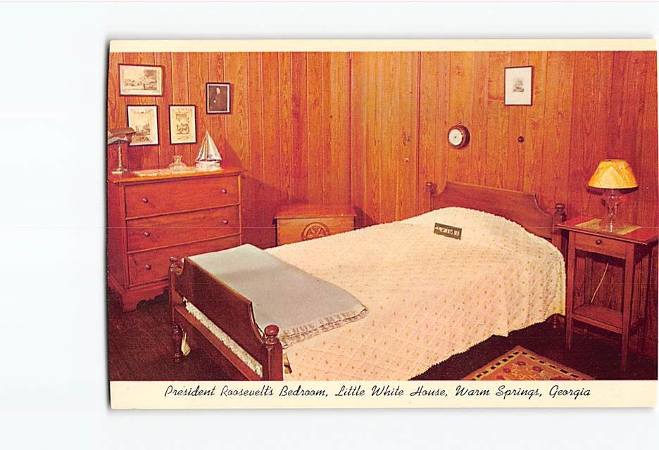 Postcard President Roosevelt's Bedroom Little White House Georgia USA