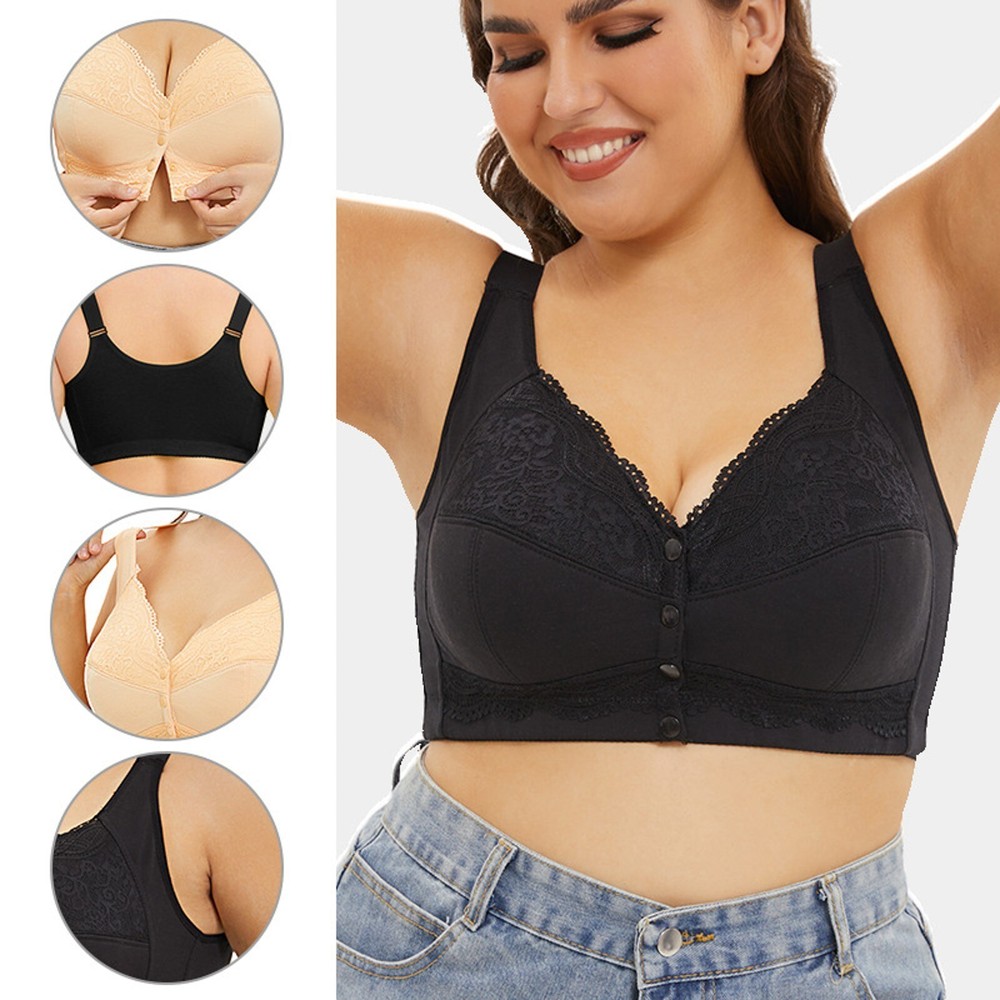 Women's Front Side Buckle Lace Edge Without Steel Ring Movement Seamless