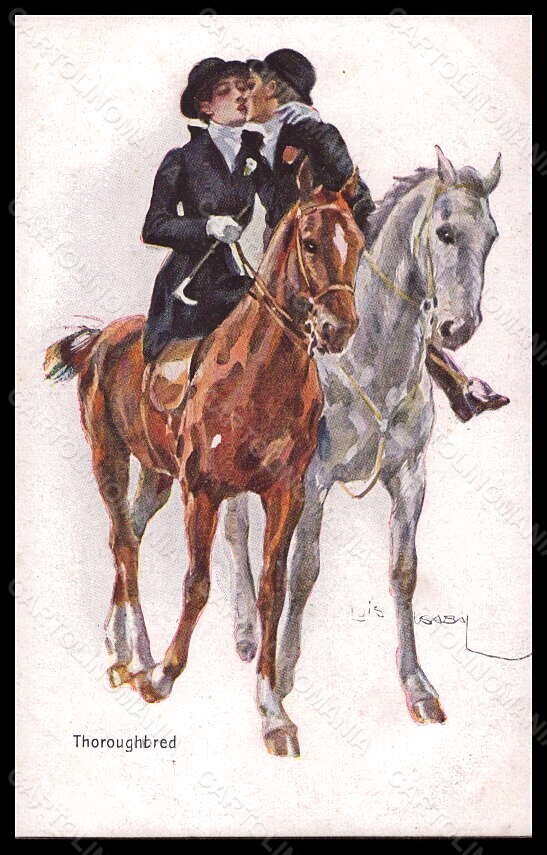 Artist Signed Illustratori L. Usabal Sidesaddle Lady WSSB serie 1181 pc VK5866