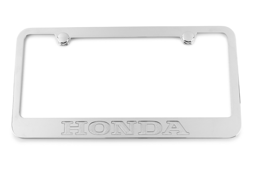 Silver Engraved Honda Chrome License Plate Frame - Licensed - For High-End Look