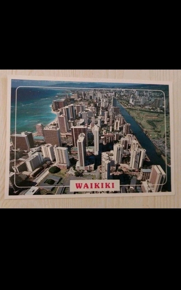 Waikiki View Above Diamond Head Downtown Honolulu HI ~   VTG ~  Vintage Postcard