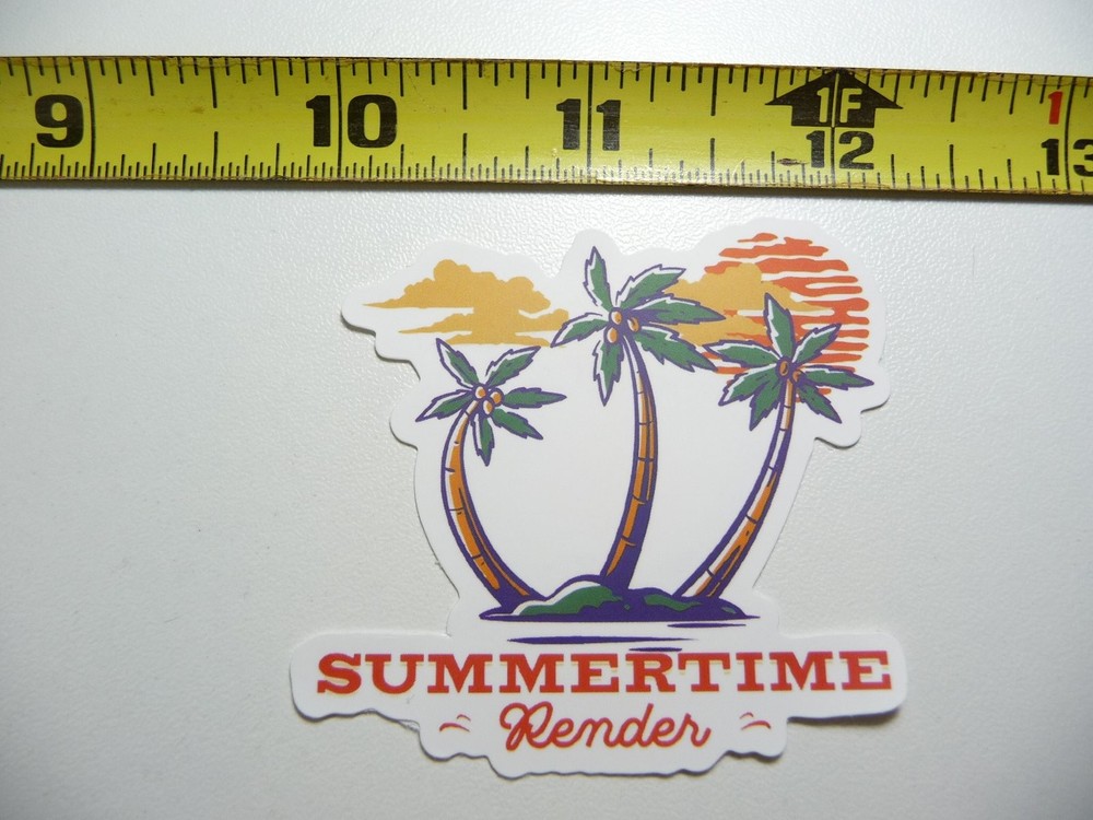 Sunny Summer Clouds & Palm Trees Decal Sticker for Vacation Vibes