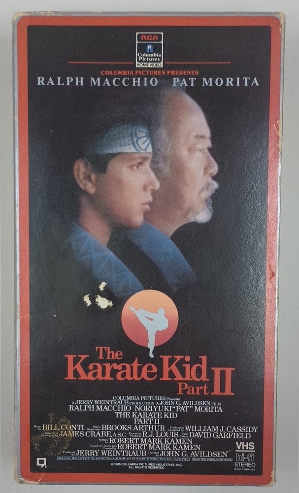 The Karate Kid Part II VHS Big Box 1987 Ralph Macchio Rare RCA Hi-Fi Version