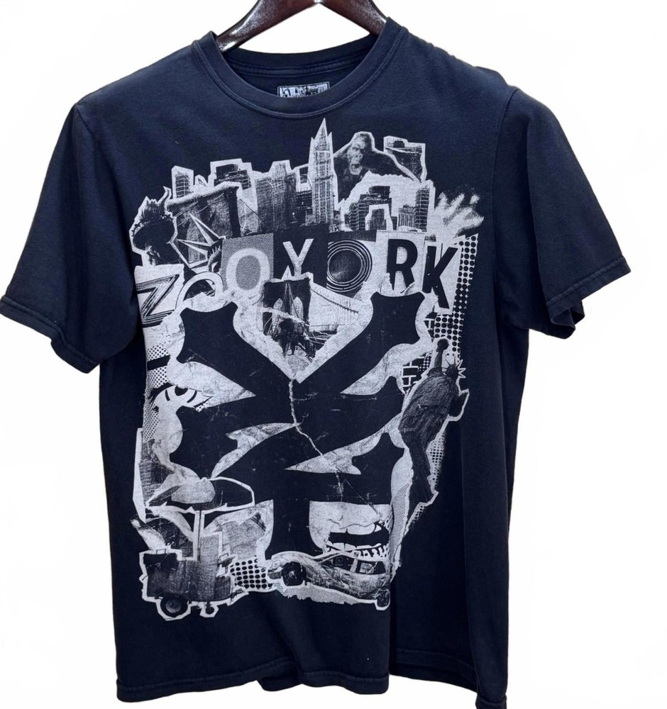 Zoo York Shirt Mens Medium Black New York City Graphic Skyline Skateboarding