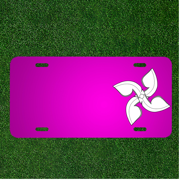 Create Your Unique Custom Car License Plate Featuring Personalized Names with Beautiful Flower Line Art in Sleek Black Design