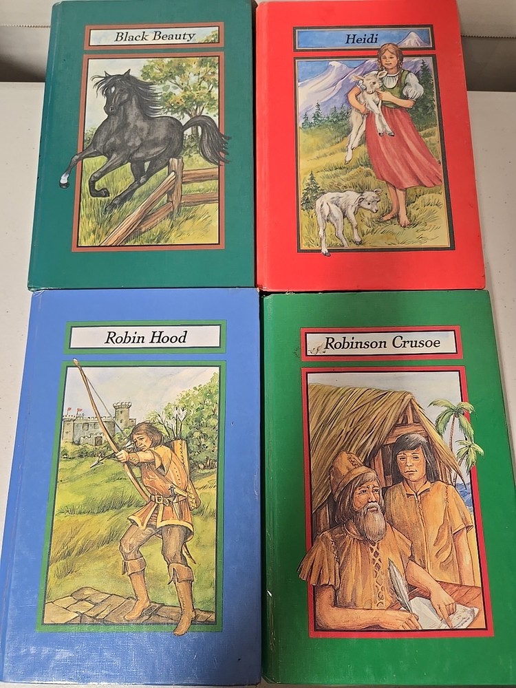 The Children's Classics Books Lot Of 4 Hardcover Books Heidi Black Beauty Etc