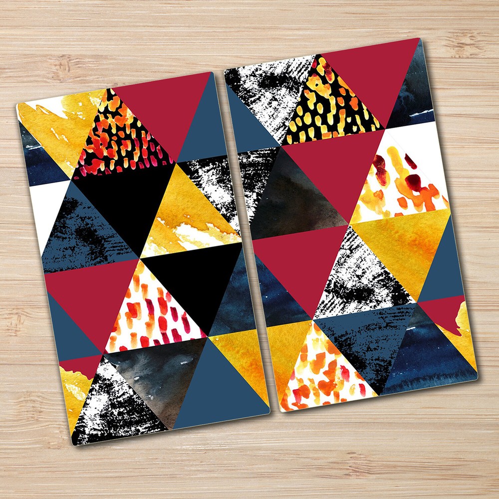 Glass Chopping Cutting Board Autumn inspired Watercolour blue and orange 2x30x52
