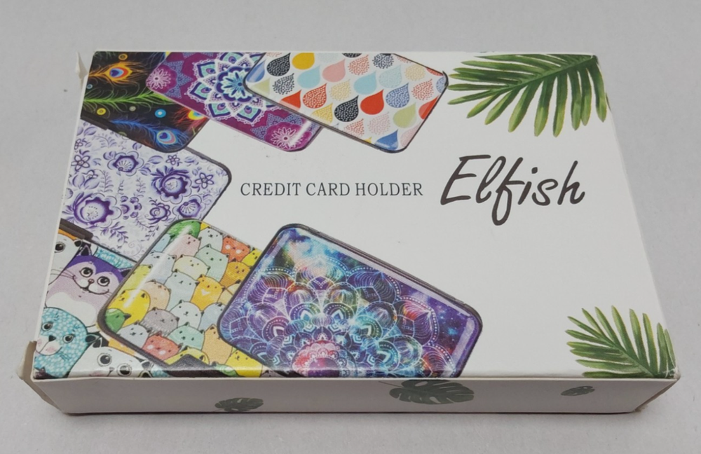 ELFISH Mini RFID Aluminum Wallet Credit Cards Holder Business Card Green Marble