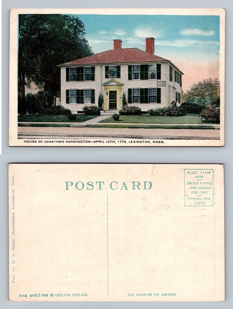 Lexington, MA-Massachusetts, Jonathan Harrington House Historic Vintage Postcard