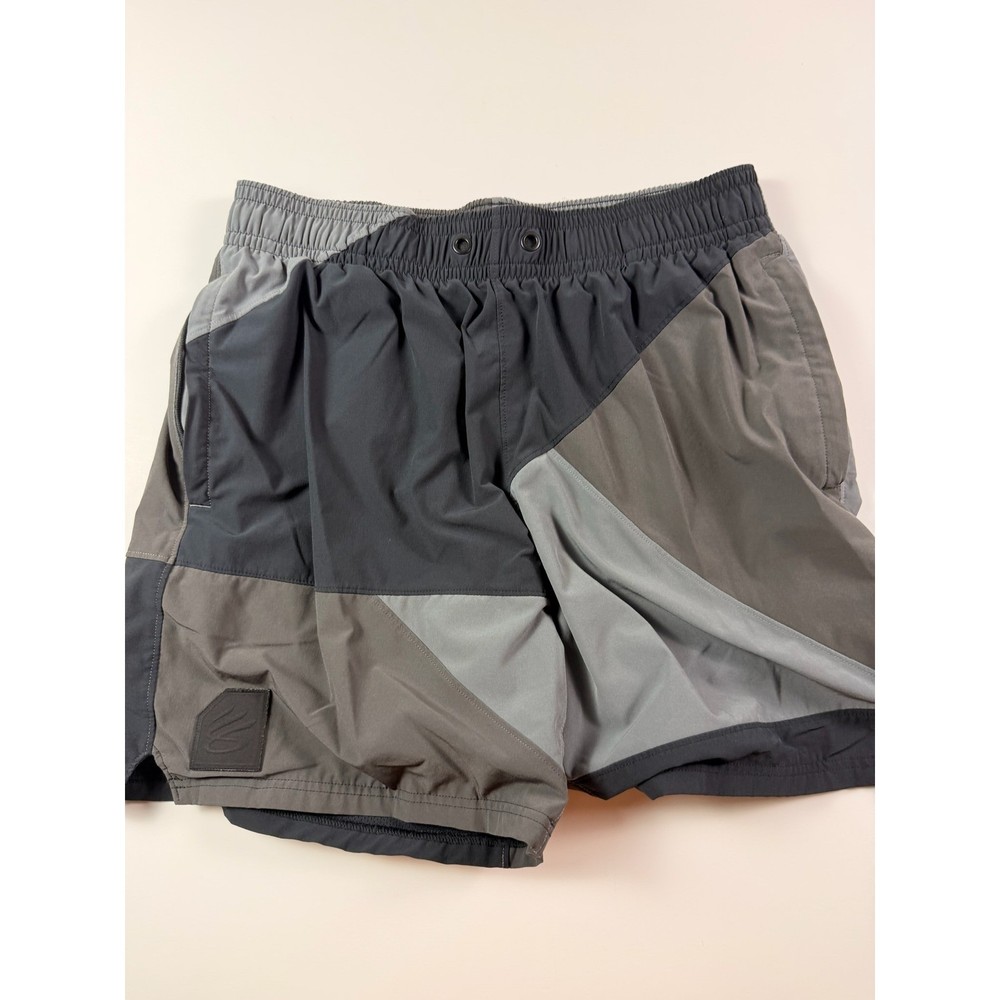 Under Armour Curry Mens Colorblock Basketball Shorts Grey Black Large LG