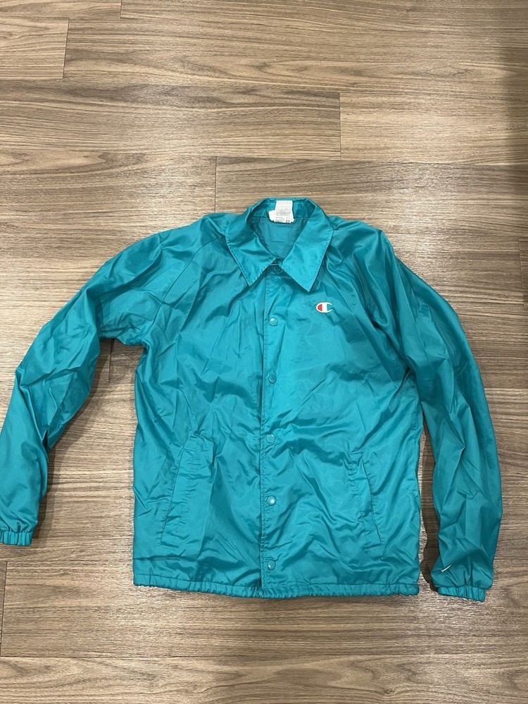 Champion Coach’s Jacket Teal Blue Size Medium Men’s
