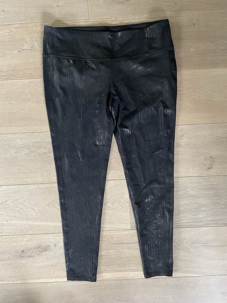 ATHLETA Women's Chaturanga Metallic Crackle Leggings Yoga Pants - size XL