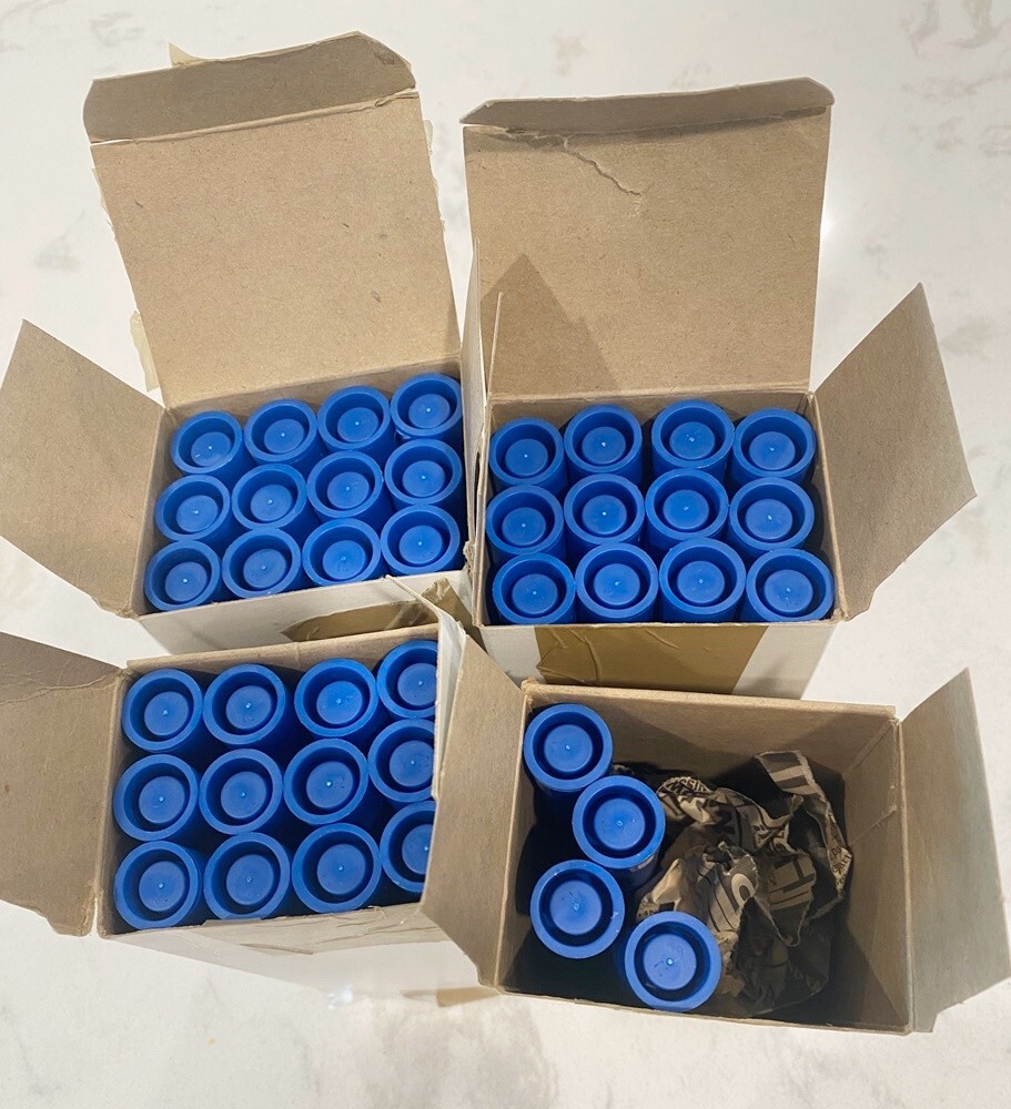 Lot 40 Piecs New Vintage LongLife Markers Blue Felt Tip Permanent Chisel Tip USA