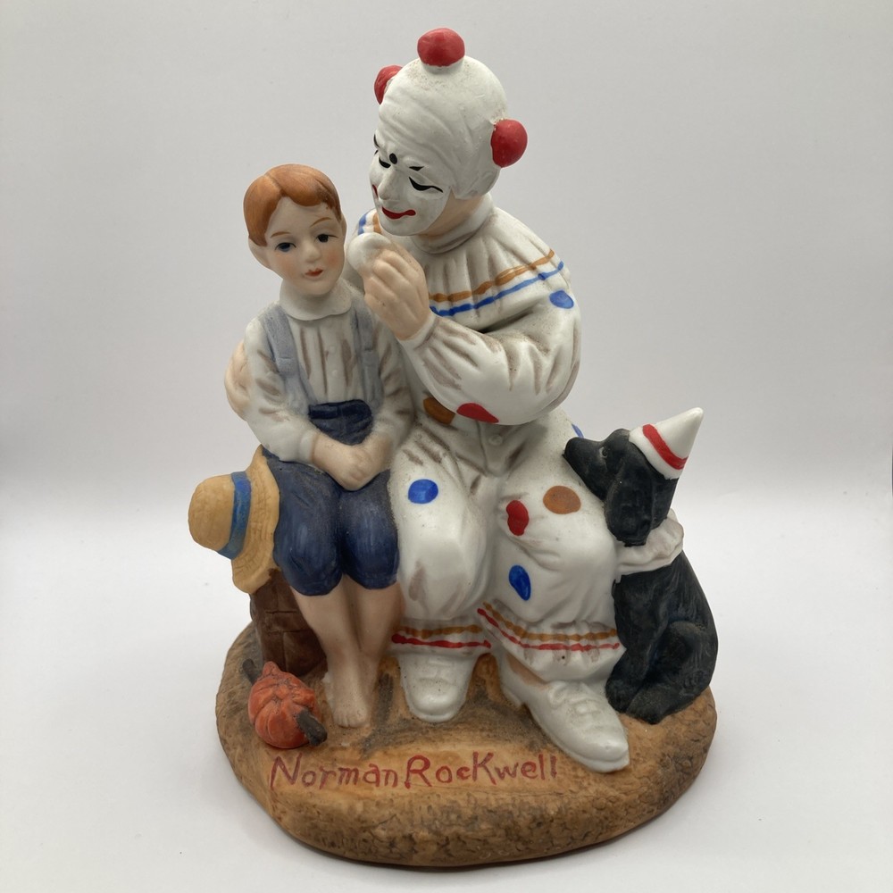Vintage Norman Rockwell Clown with Boy 