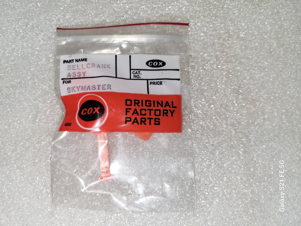 NOS Cox Skymaster Orange Bellcrank Assembly in Package
