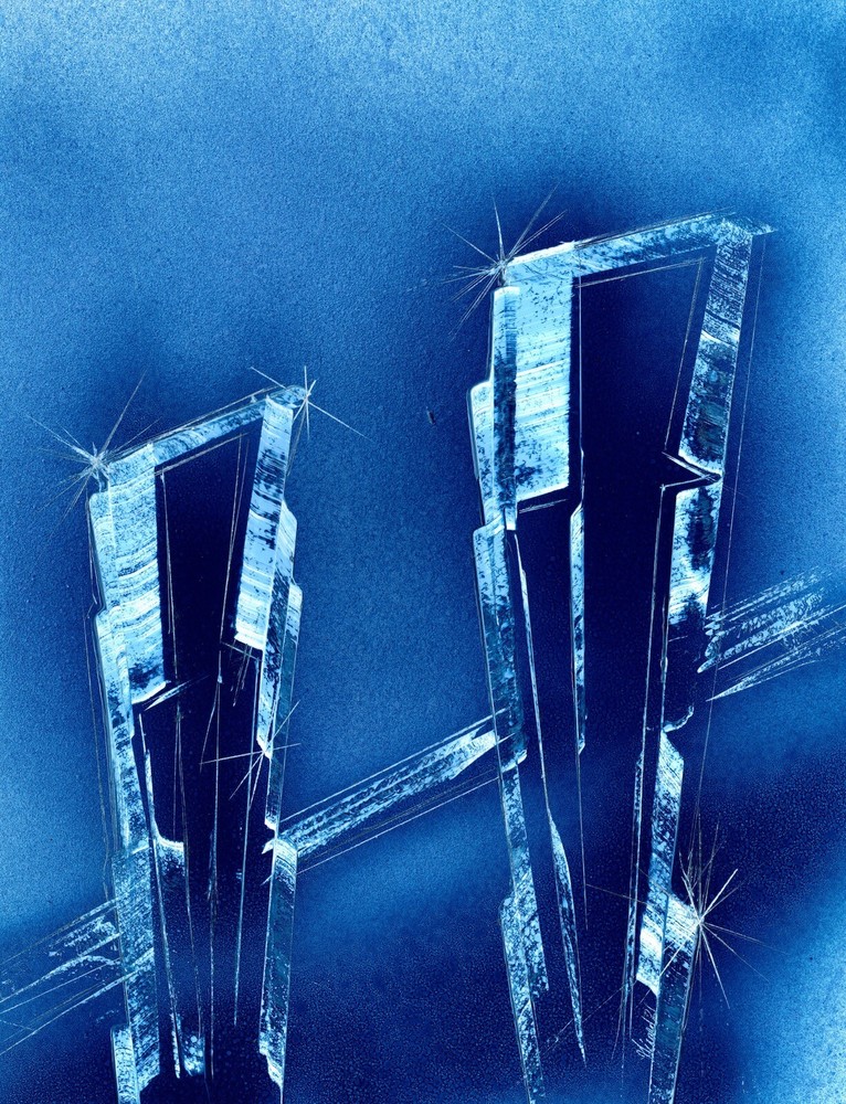 Original Art Crystals in Blue Colors signed by artist Jason Girard.