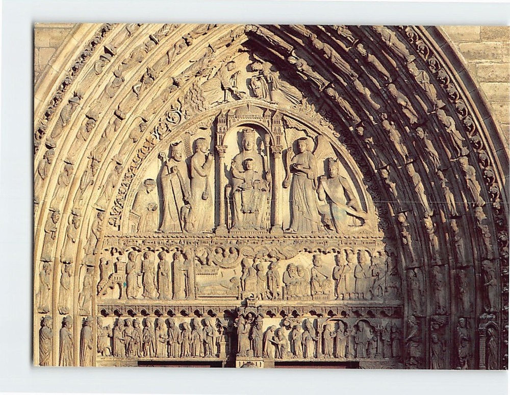 Postcard Tympan du portail sainte Anne Cathedrale Notre Dame de Paris France