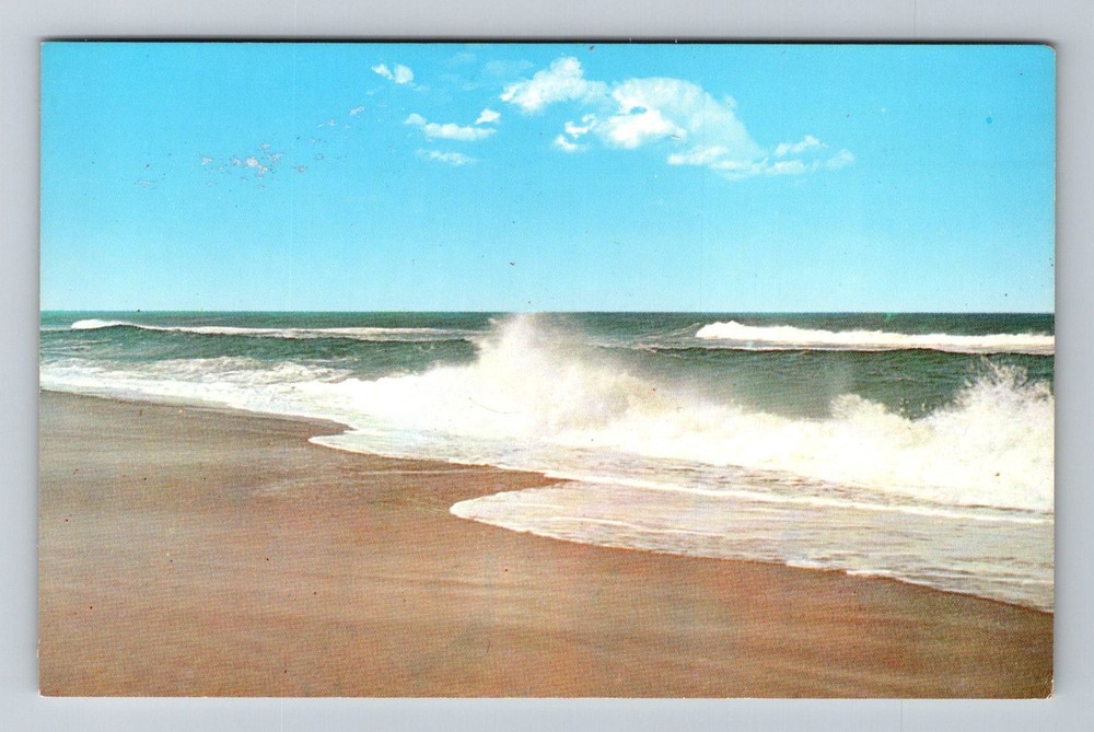 Outer Banks, NC-North Carolina Ocean Surf and Sandy Beach Waves Vintage Postcard