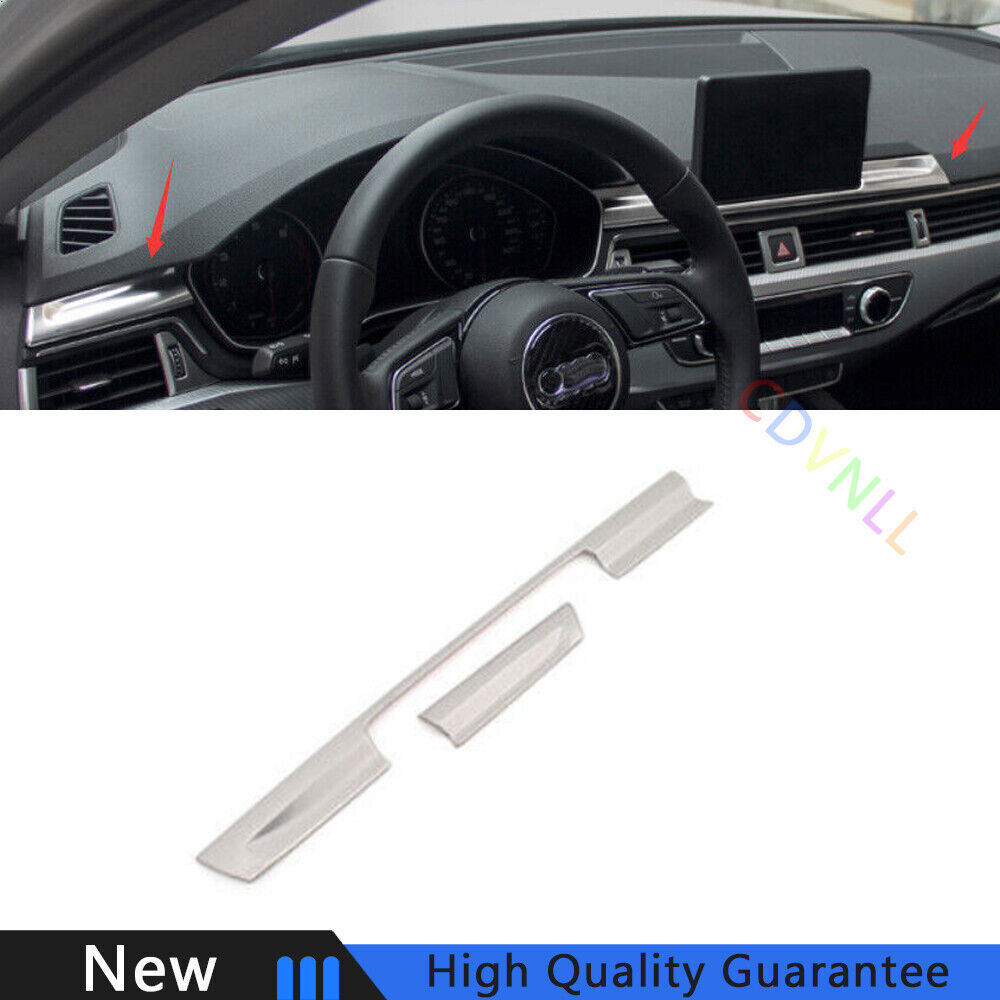 Fit For Audi A4 A5 2017-2021 Silver Steel Central Console Instrument Strip Trim